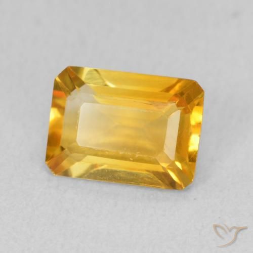 1.26 ct Golden Citrine Stone, Natural Citrine in Octagon Step Cut Shape for Sale