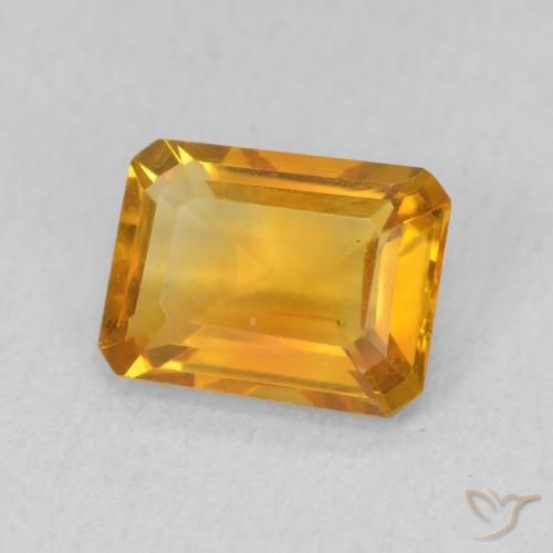 1.34 ct Golden Citrine Stone, Natural Citrine in Octagon Step Cut Shape for Sale