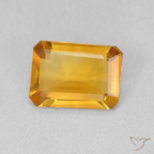 0.93 ct Golden Citrine Stone, Natural Citrine in Octagon Step Cut Shape for Sale