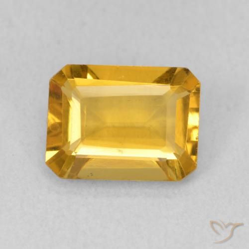 1.35ct Natural Deep Golden Orange Citrine, Emerald Cut, VVS-VS