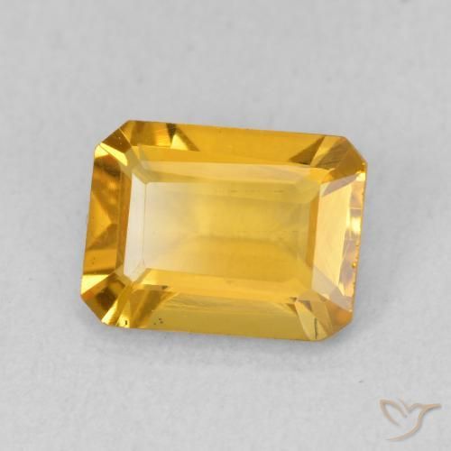 1.35 ct Golden Citrine Stone, Natural Citrine in Octagon Step Cut Shape for Sale