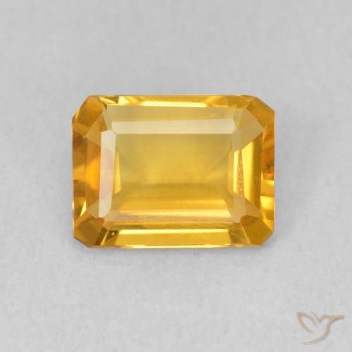 1.03ct Natural Golden Orange Citrine, Emerald Cut, VVS-VS