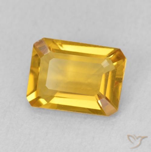 1.29 ct Golden Citrine Stone, Natural Citrine in Octagon Step Cut Shape for Sale