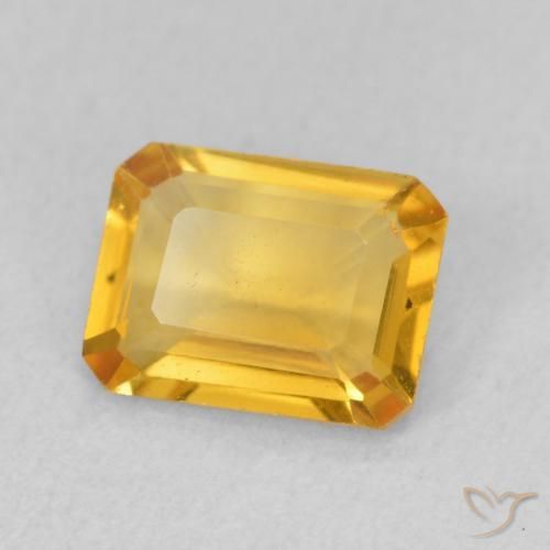 1.24 ct Golden Citrine Stone, Natural Citrine in Octagon Step Cut Shape for Sale