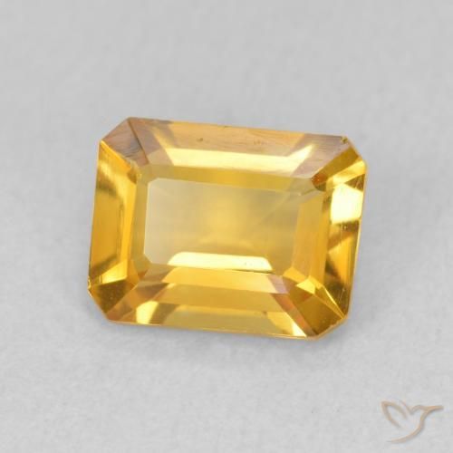 1.29 ct Golden Citrine Stone, Natural Citrine in Octagon Step Cut Shape for Sale