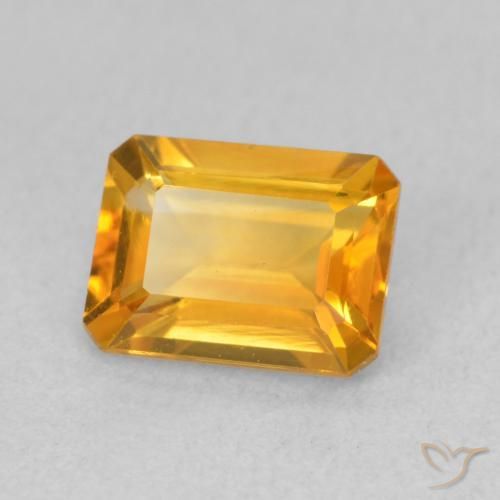 1.42 ct Golden Citrine Stone, Natural Citrine in Octagon Step Cut Shape for Sale