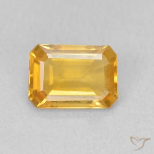 1.07ct Natural Medium Golden Citrine, Emerald Cut, VVS-VS