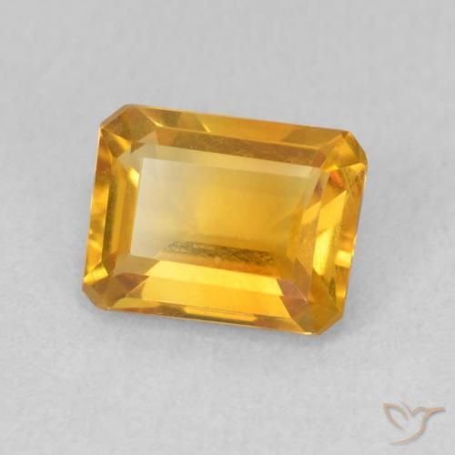 1.34 ct Golden Citrine Stone, Natural Citrine in Octagon Step Cut Shape for Sale