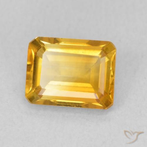 1.48 ct Golden Citrine Stone, Natural Citrine in Octagon Step Cut Shape for Sale