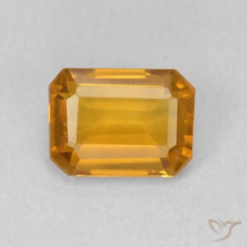 1.21ct Natural Dark Orange-Gold Citrine, Emerald Cut, VVS-VS