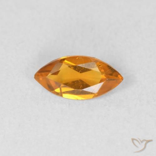 0.40ct Natural Apricot Orange Citrine, Marquise, VVS-VS