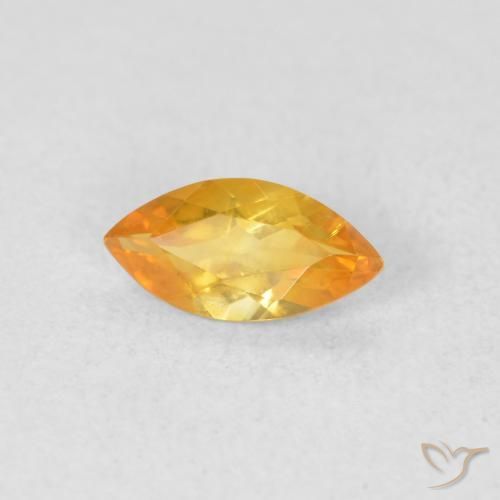 0.44 ct Golden Citrine Stone, Natural Citrine in Marquise Facet Shape for Sale