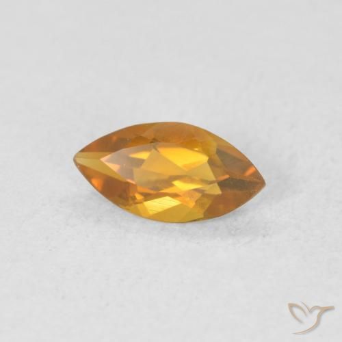 0.47 ct Golden Citrine Stone, Natural Citrine in Marquise Facet Shape for Sale