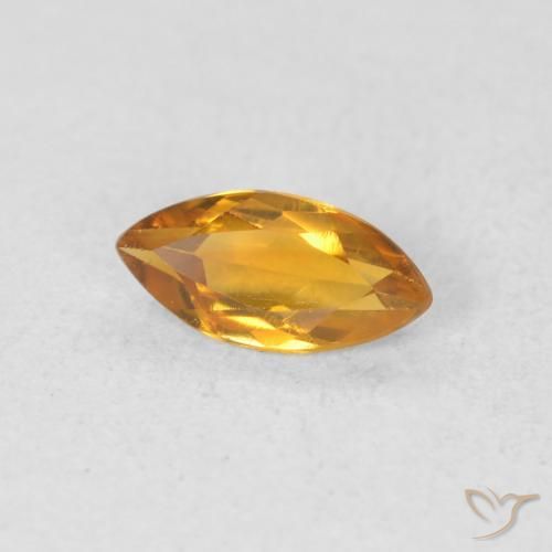 0.51 ct Golden Citrine Stone, Natural Citrine in Marquise Facet Shape for Sale