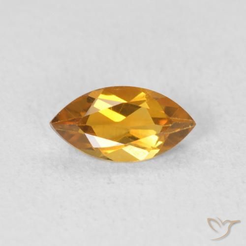 0.57ct Natural Medium Orange-Gold Citrine, Marquise, VVS-VS