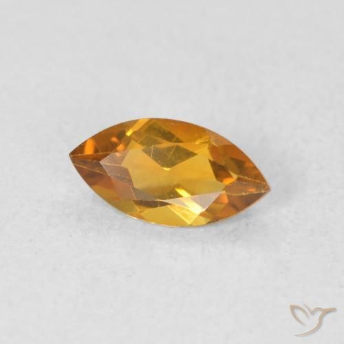 0.57 ct Golden Citrine Stone, Natural Citrine in Marquise Facet Shape for Sale