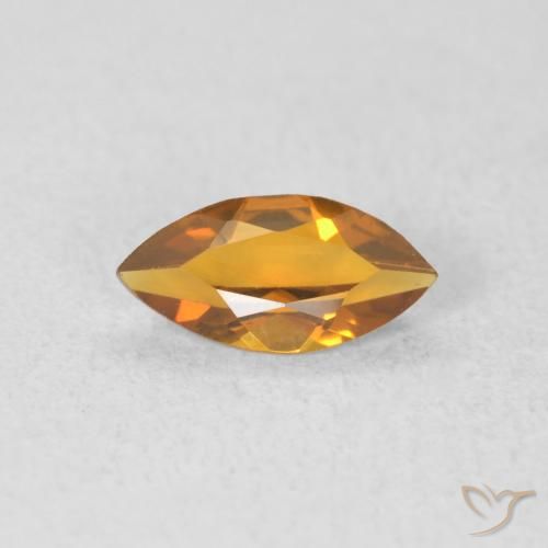 0.48ct Natural Medium Orange-Gold Citrine, Marquise, VVS-VS
