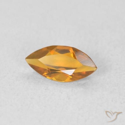 0.48 ct Golden Citrine Stone, Natural Citrine in Marquise Facet Shape for Sale