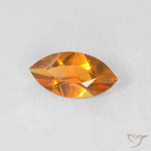 0.49 ct Golden Citrine Stone, Natural Citrine in Marquise Facet Shape for Sale