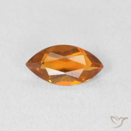 0.50ct Natural Dark Orange Citrine, Marquise, VVS-VS