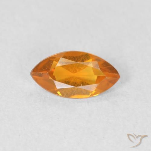 0.51ct Natural Medium Orange Citrine, Marquise, VVS-VS
