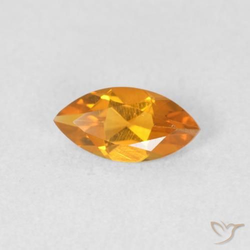 0.48 ct Golden Citrine Stone, Natural Citrine in Marquise Facet Shape for Sale