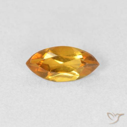 0.46ct Natural Deep Orange-Gold Citrine, Marquise, VVS-VS