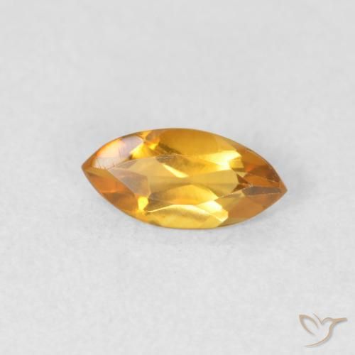 0.46 ct Golden Citrine Stone, Natural Citrine in Marquise Facet Shape for Sale
