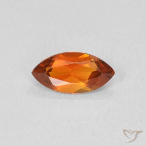 0.47ct Natural Deep Orange Citrine, Marquise, VVS-VS