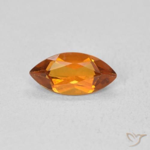0.51ct Natural Apricot Orange Citrine, Marquise, VS