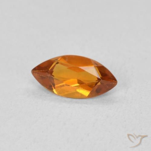0.51 ct Orange Citrine Stone, Natural Citrine in Marquise Facet Shape for Sale