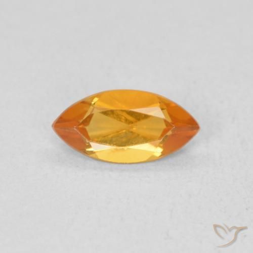 0.48ct Natural Intense Orange Citrine, Marquise, VS