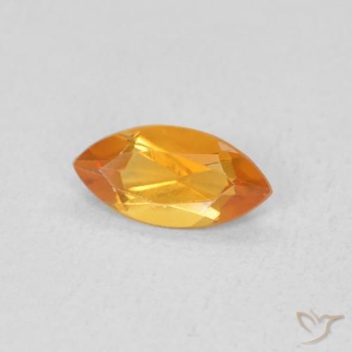 0.48 ct Orange Citrine Stone, Natural Citrine in Marquise Facet Shape for Sale