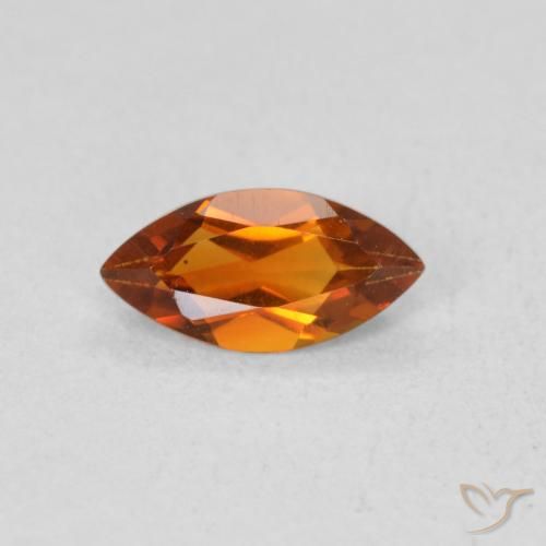 0.52ct Natural Earthy Orange Citrine, Marquise, VS