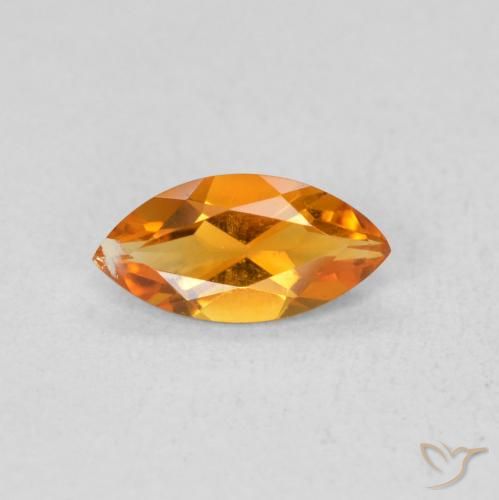 0.46ct Natural Apricot Orange Citrine, Marquise, VS