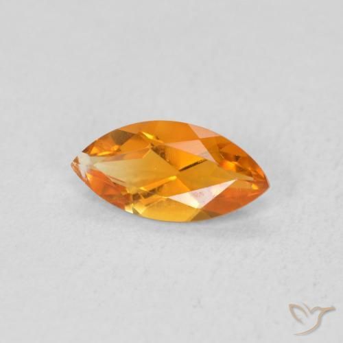 0.46 ct Orange Citrine Stone, Natural Citrine in Marquise Facet Shape for Sale