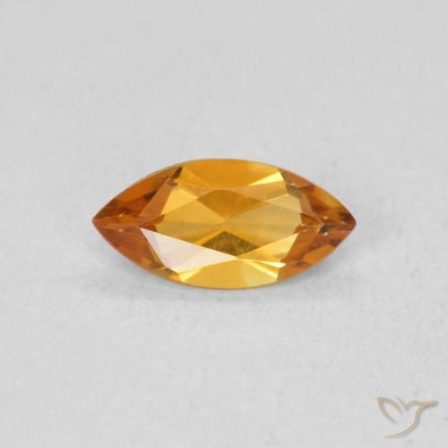 0.46ct Natural Medium Orange Citrine, Marquise, VS