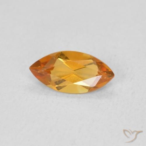 0.46 ct Orange Citrine Stone, Natural Citrine in Marquise Facet Shape for Sale