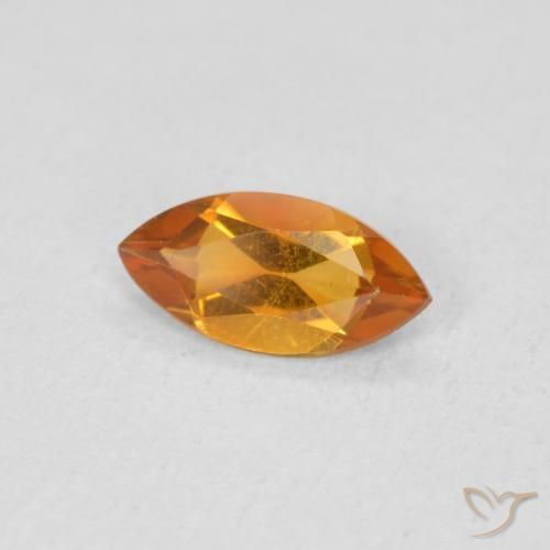 0.48 ct Orange Citrine Stone, Natural Citrine in Marquise Facet Shape for Sale
