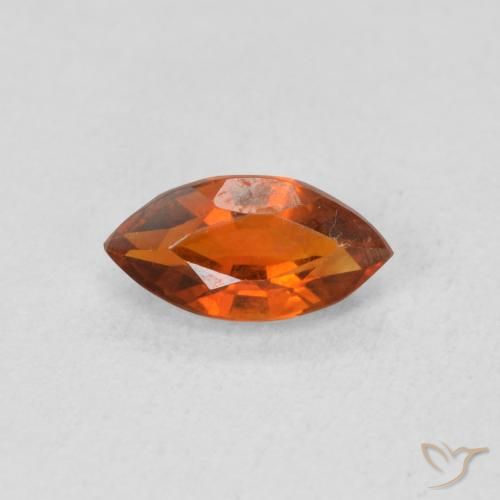 0.57ct Natural Dark Orange Citrine, Marquise, VVS-VS