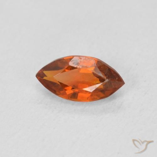 0.57 ct Orange Citrine Stone, Natural Citrine in Marquise Facet Shape for Sale