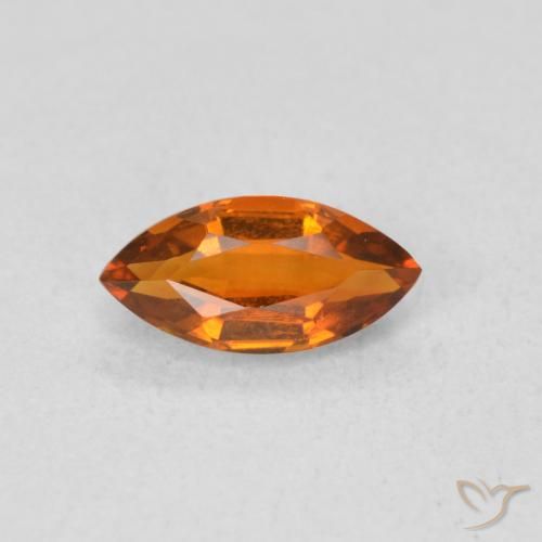 0.56ct Natural Deep Orange Citrine, Marquise, VVS-VS