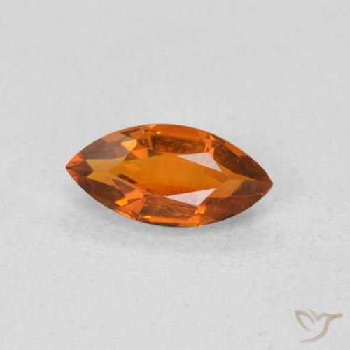 0.56 ct Orange Citrine Stone, Natural Citrine in Marquise Facet Shape for Sale