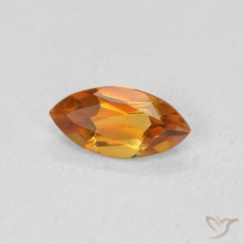 0.56 ct Orange Citrine Stone, Natural Citrine in Marquise Facet Shape for Sale