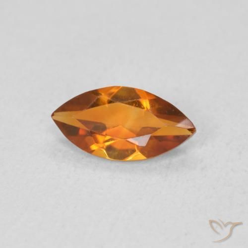 0.49 ct Orange Citrine Stone, Natural Citrine in Marquise Facet Shape for Sale