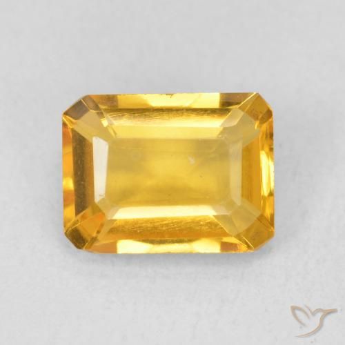 1.44ct Natural Medium Gold Citrine, Emerald Cut, VVS
