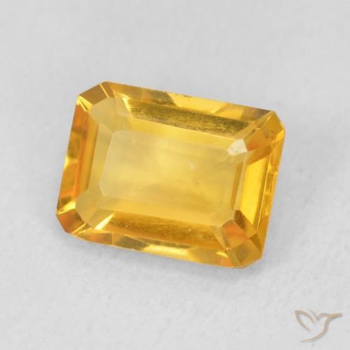 1.44 ct Golden Citrine Stone, Natural Citrine in Octagon Step Cut Shape for Sale