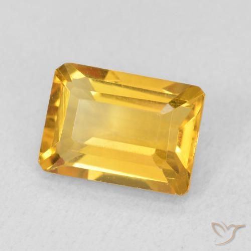 1.45 ct Golden Citrine Stone, Natural Citrine in Octagon Step Cut Shape for Sale