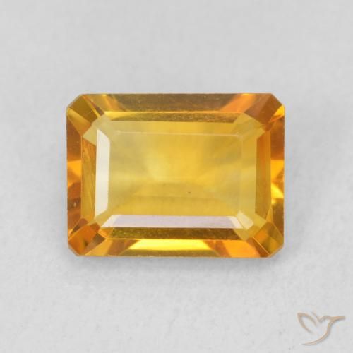 1.41ct Natural Dark Orange-Gold Citrine, Emerald Cut, VVS