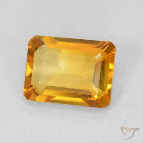 1.41 ct Golden Citrine Stone, Natural Citrine in Octagon Step Cut Shape for Sale